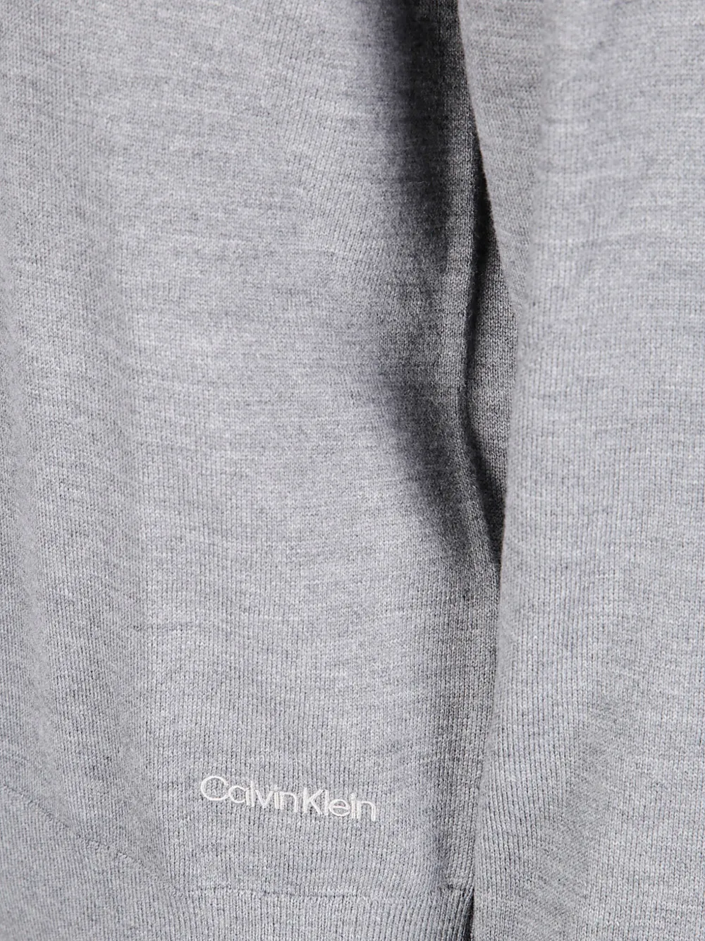 Calvin Klein Collared Merino Sweater In Gray