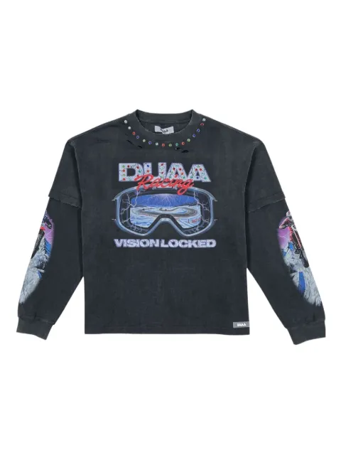 duaa Focused distressed long-sleeve T-shirt