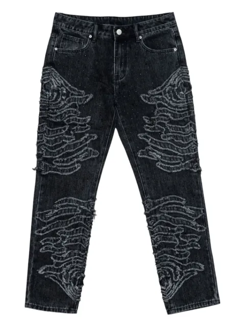 Free Refills zebra-pattern embellished jeans