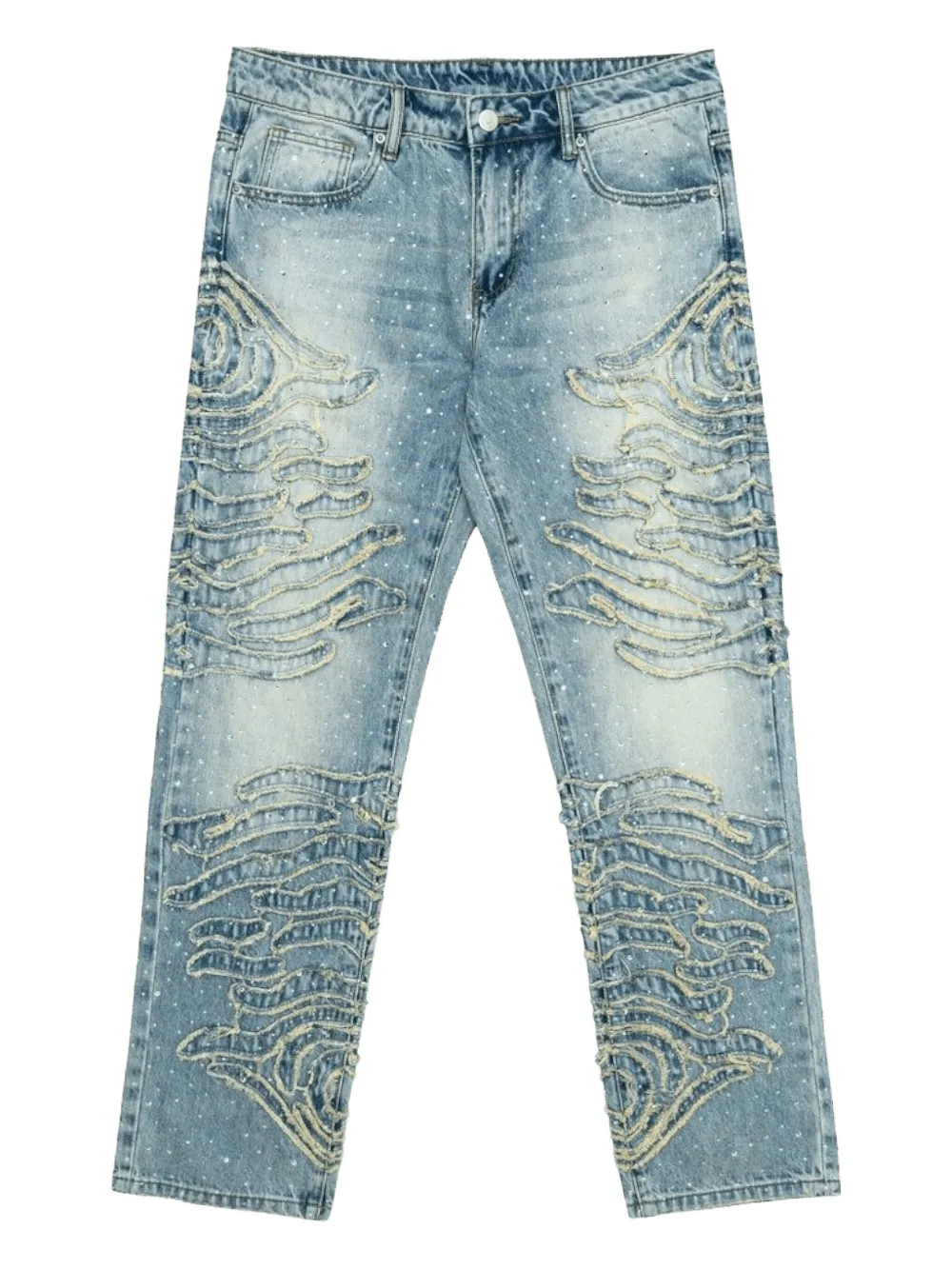 Free Refills zebra-pattern rhinestone jeans | Blau | Image 1