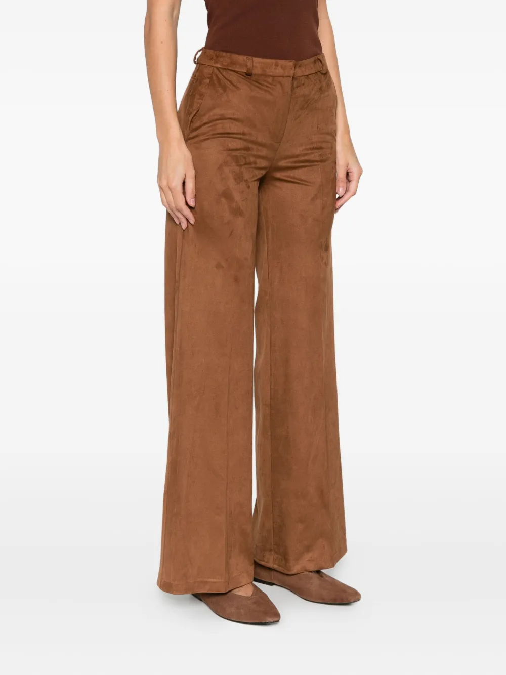 Rewind Belt-loops Trousers In Brown