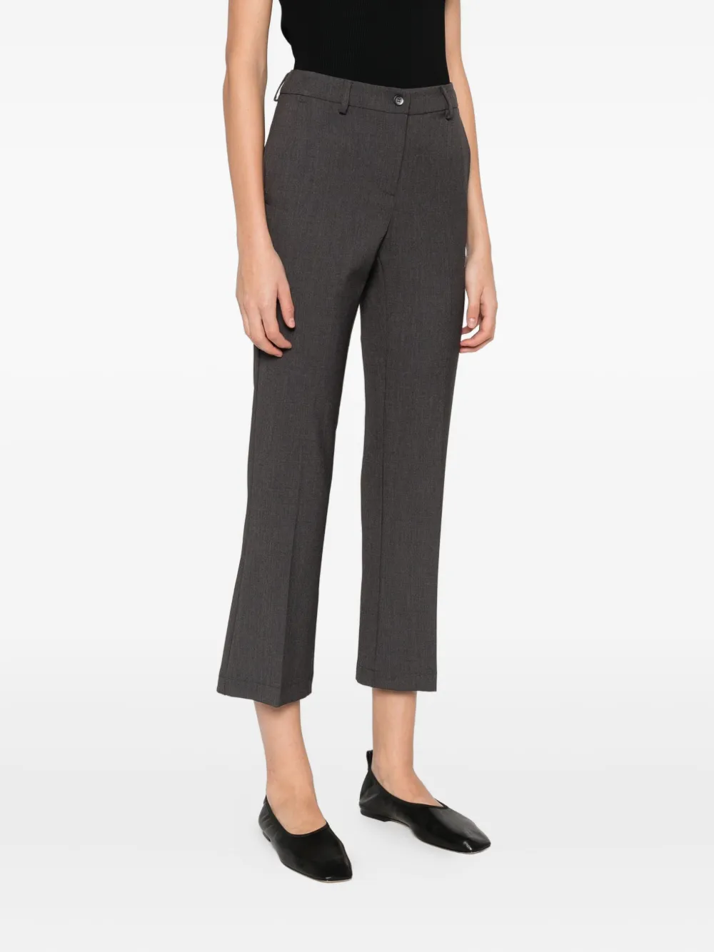 Rewind Button Trousers In Gray