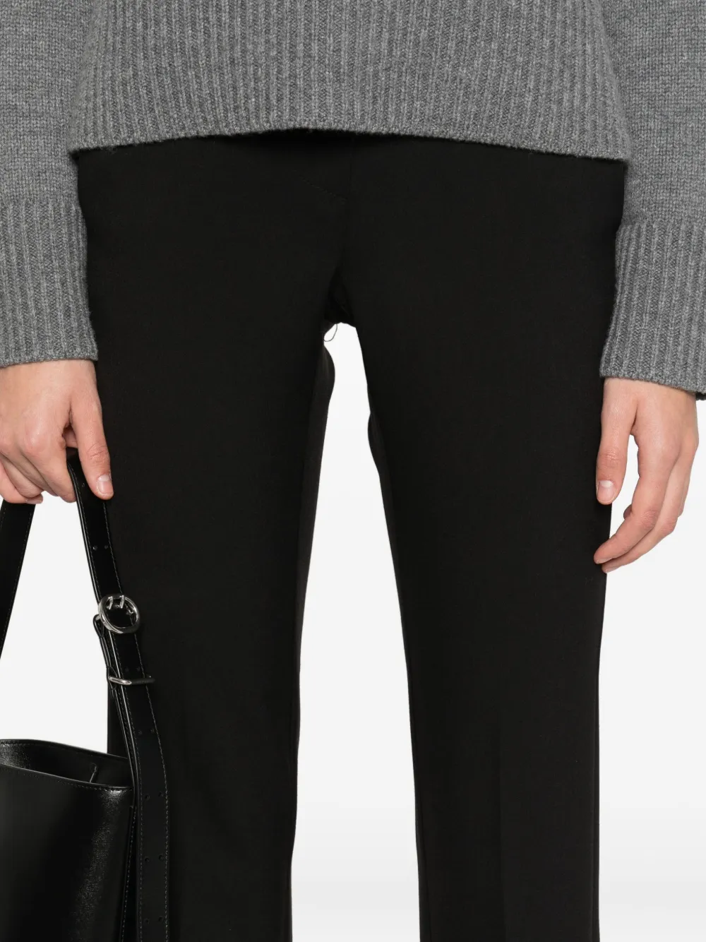 Rewind Button Trousers In Black