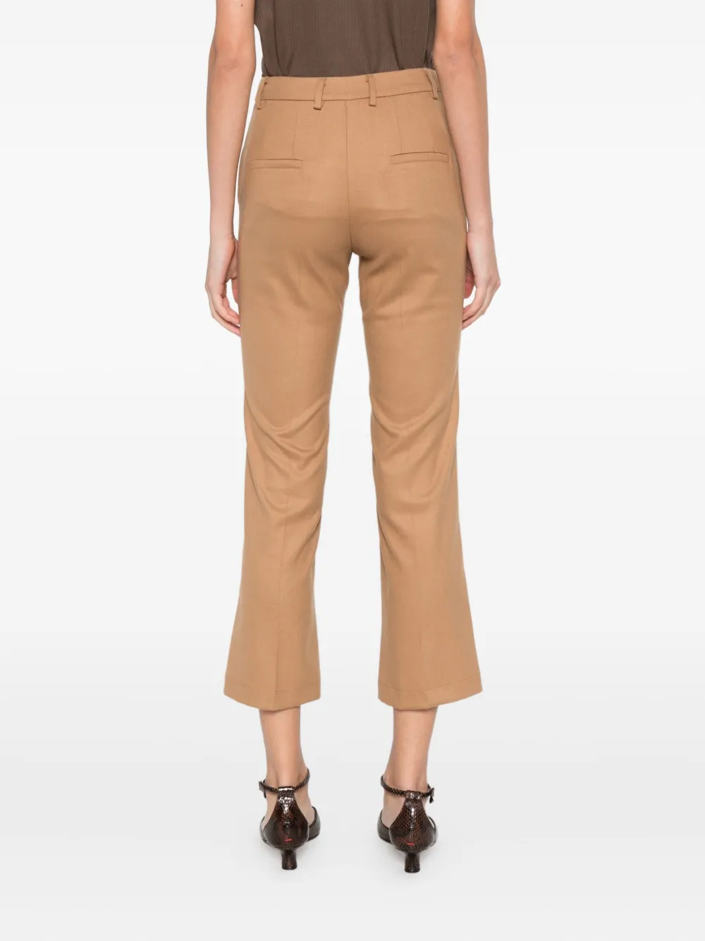 Rewind Button Trousers In Brown