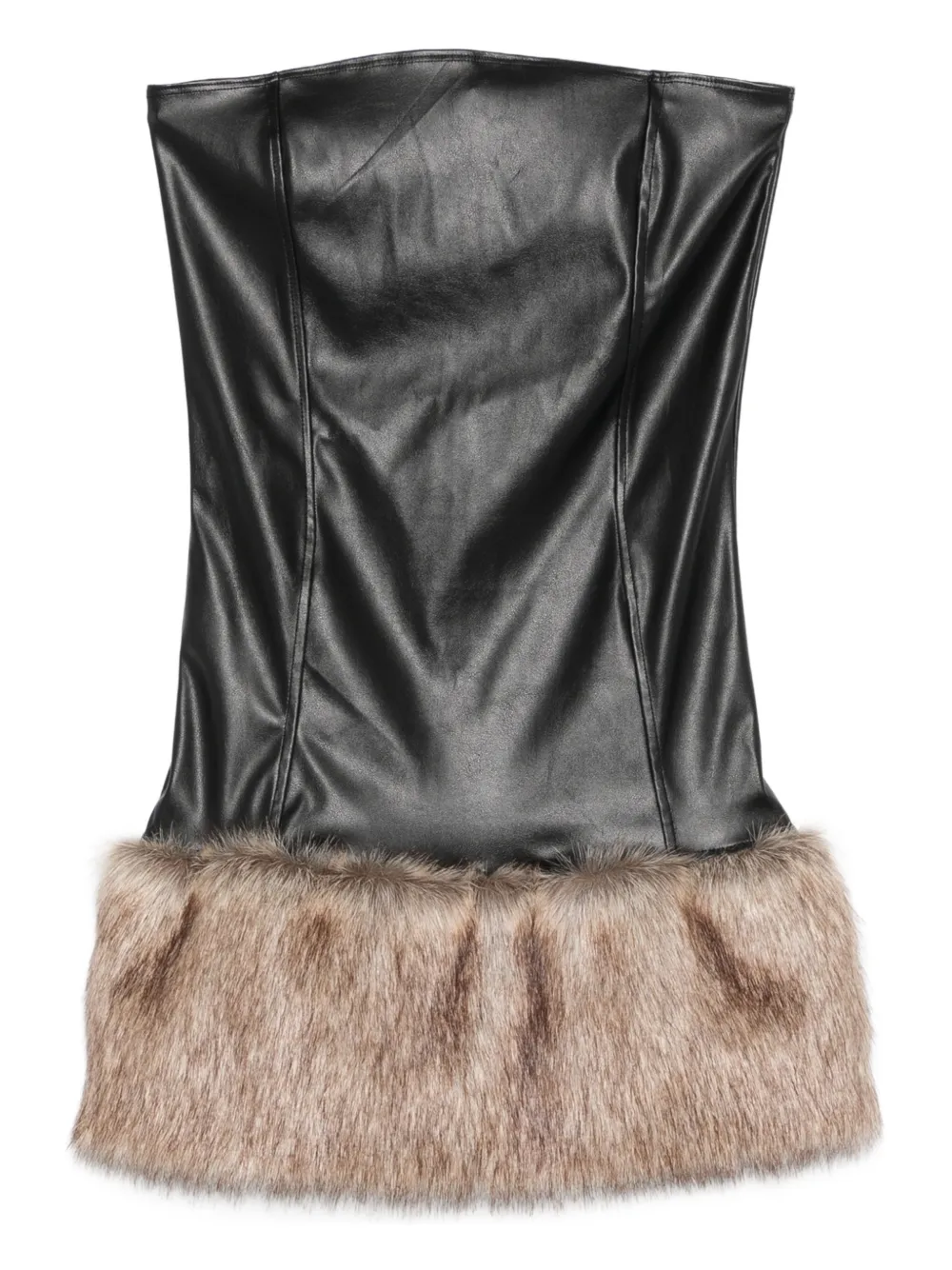 Cowboys of Habit Pamela strapless faux-fur mini dress - Nero