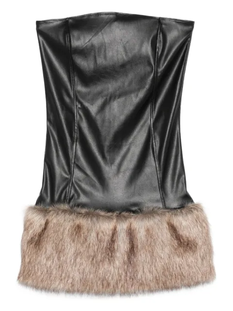 Cowboys of Habit Pamela strapless faux-fur mini dress
