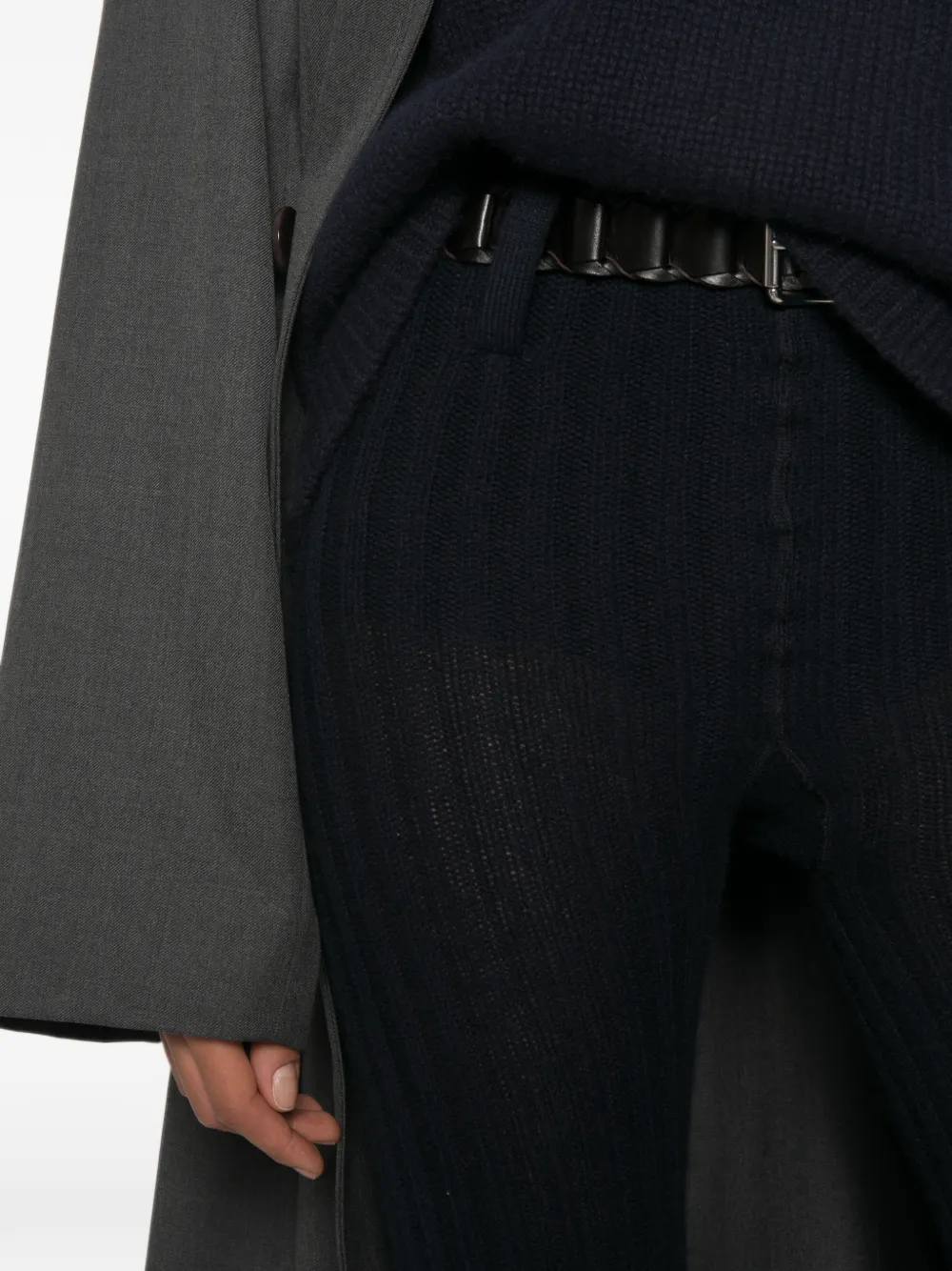 Prada Ribgebreide shorts met riemlussen Blauw