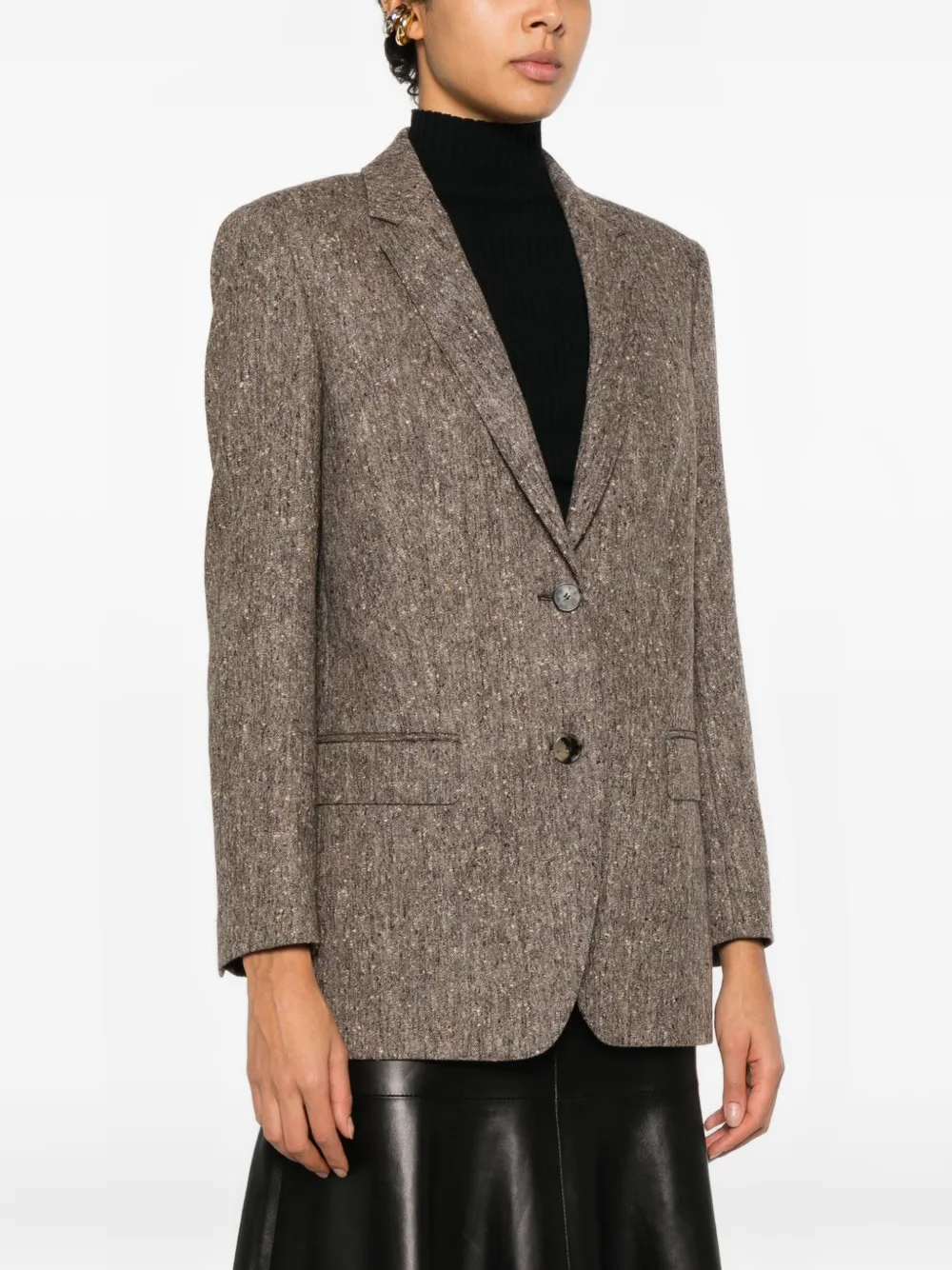 Alberto Biani Blazer met enkele rij knopen Bruin