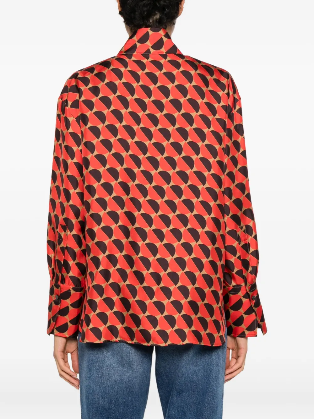 Alberto Biani Geometric-pattern Shirt In Orange