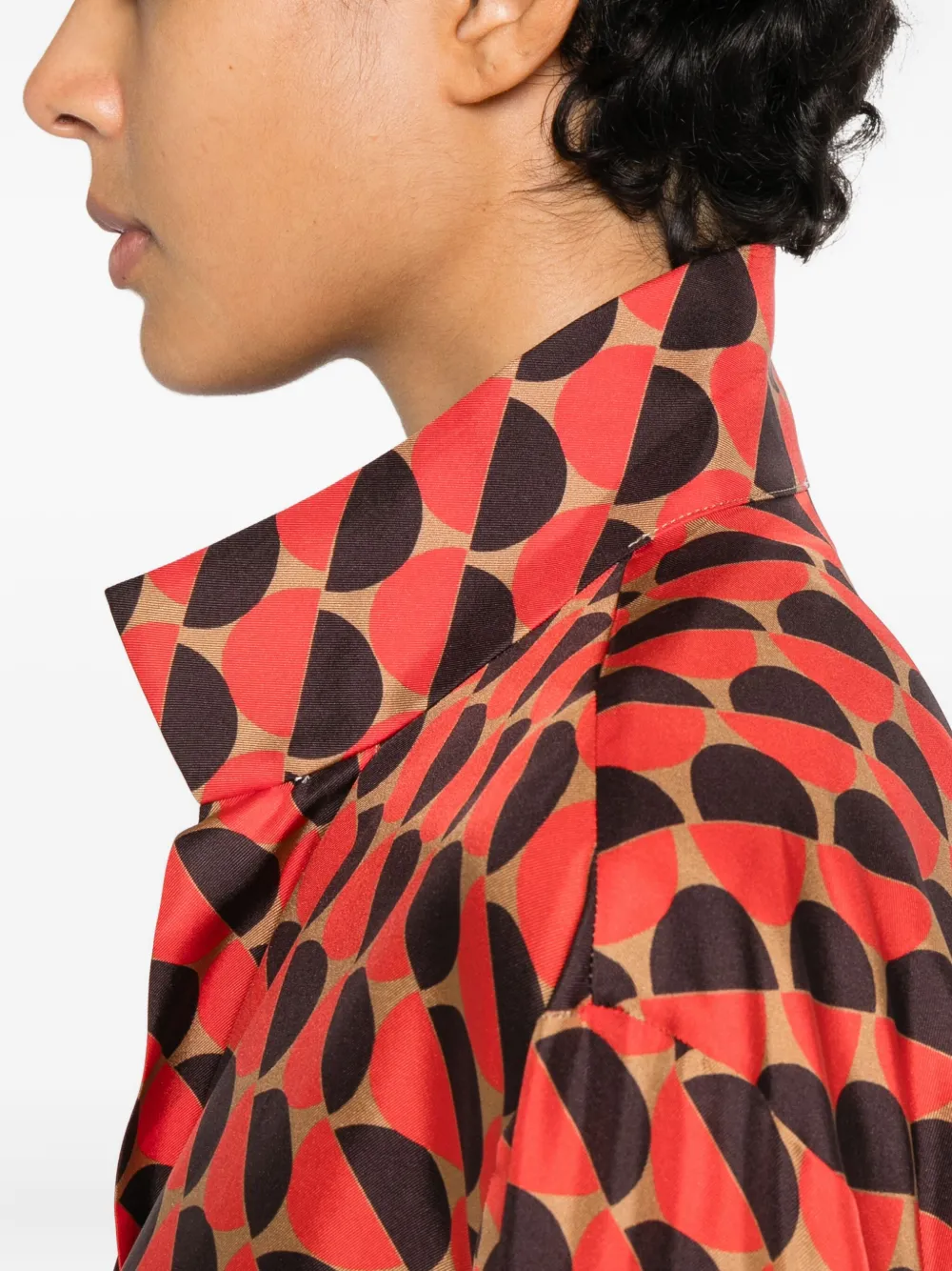 Alberto Biani Geometric-pattern Shirt In Orange