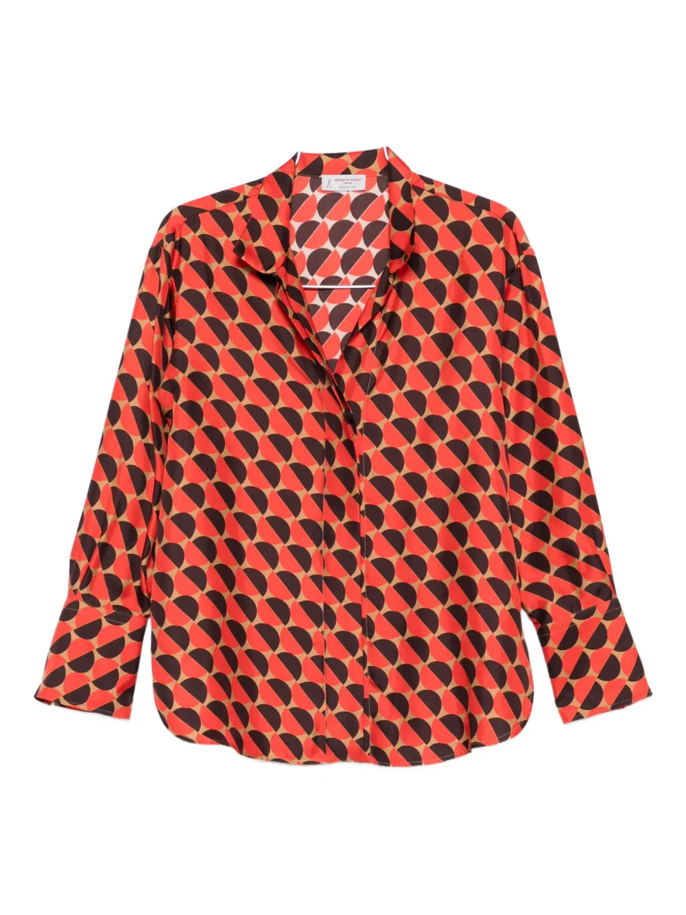 Alberto Biani Geometric-pattern Shirt In Orange