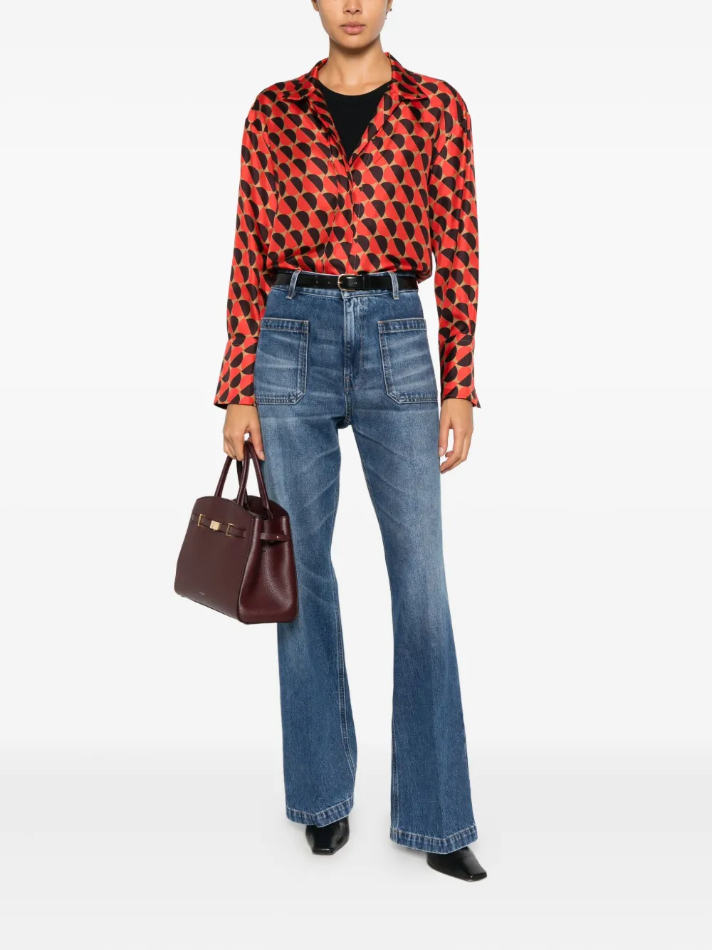 Alberto Biani Blouse met geometrisch patroon - Rood