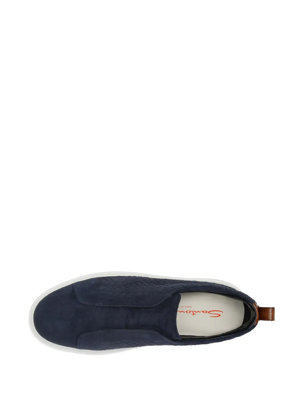 Santoni Geweven suède slip-on sneakers Blauw
