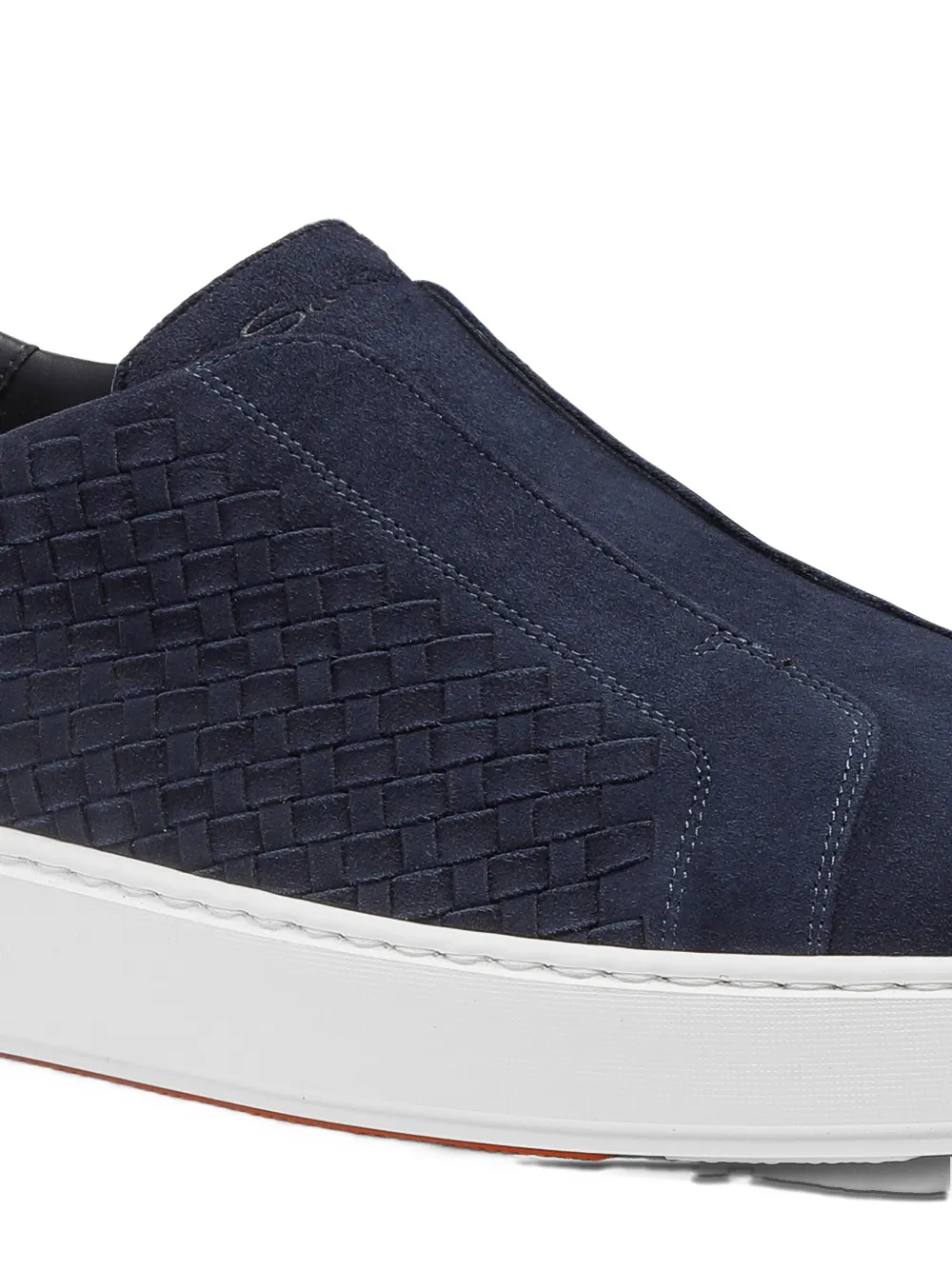Santoni Geweven suède slip-on sneakers Blauw