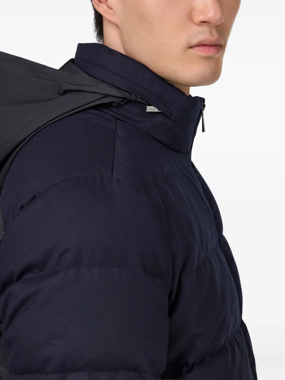 Boggi Milano Gewatteerd jack met rits Blauw