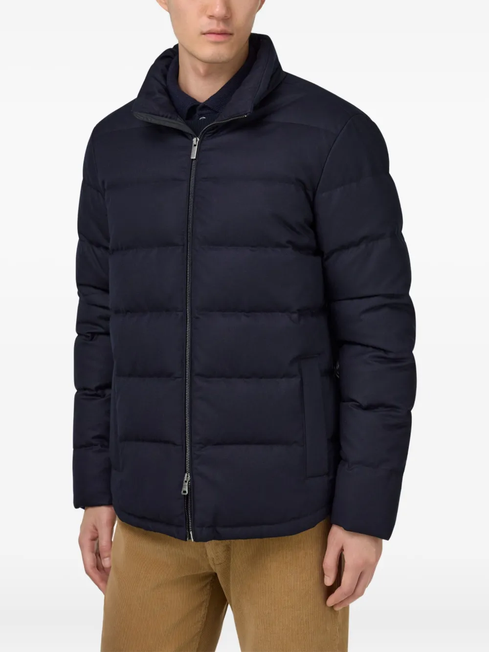 Boggi Milano Gewatteerd jack met rits Blauw