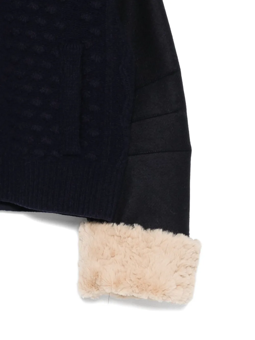 Iceberg Jack van imitatiebont met textuur Blauw