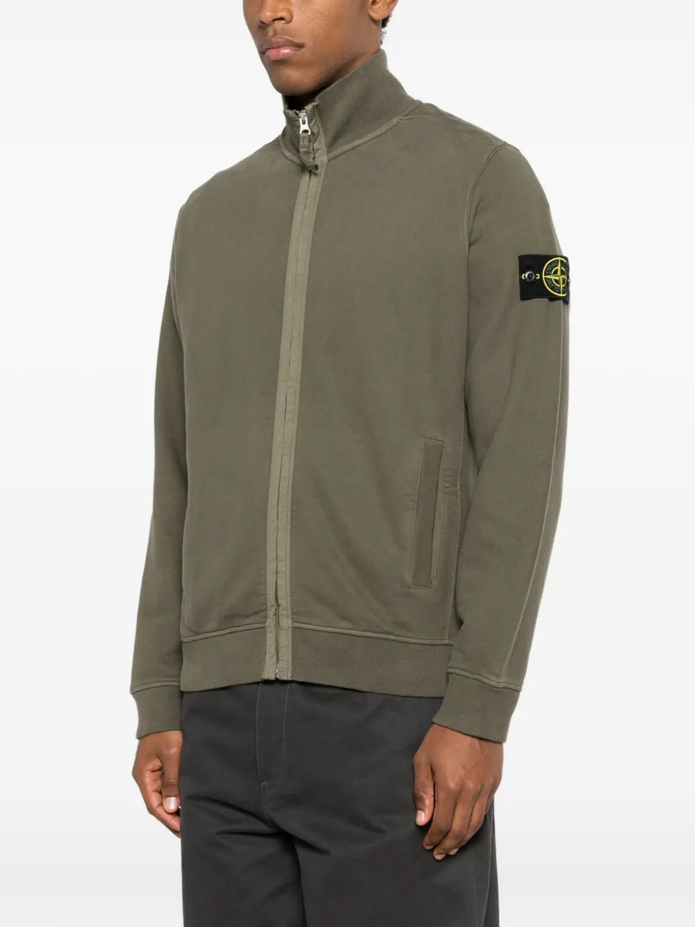 Stone Island Logo-patch Sweatshirt In Brown