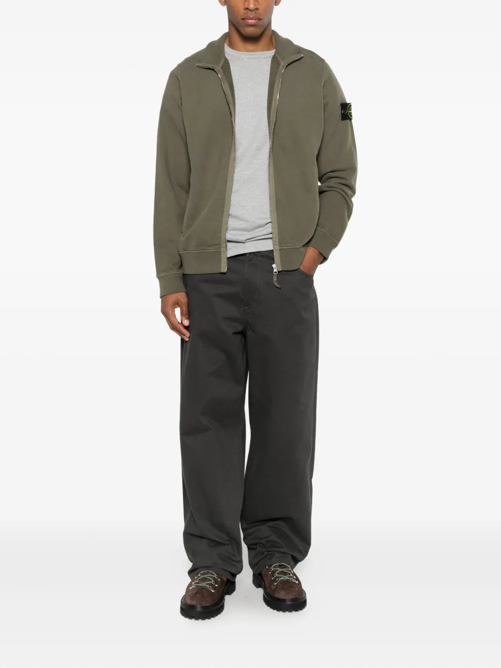 Stone Island Sweater met logopatch - Groen