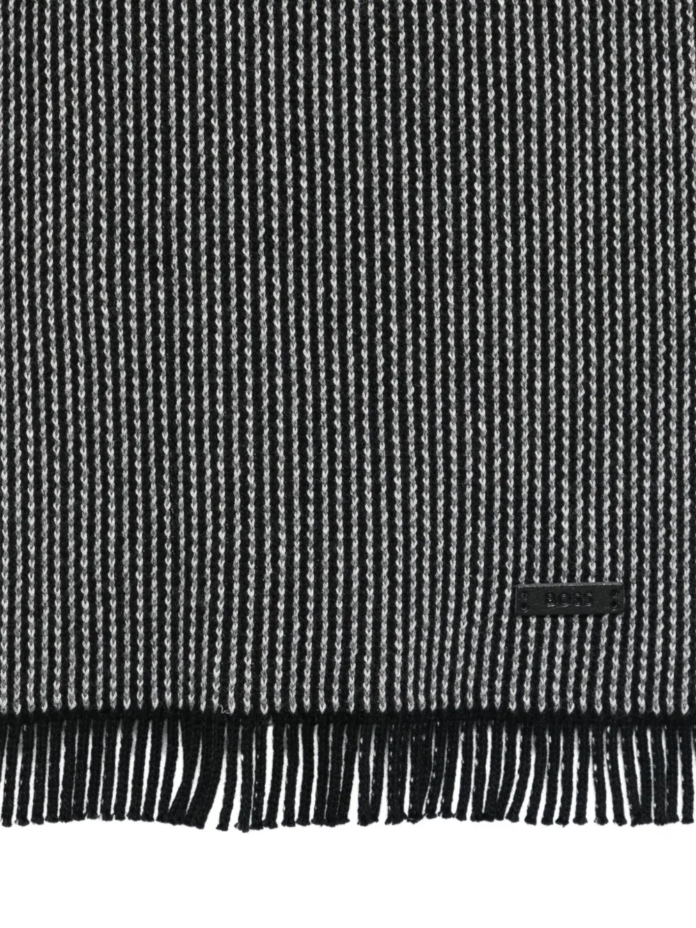 BOSS Muts en sjaal met logopatch - Zwart