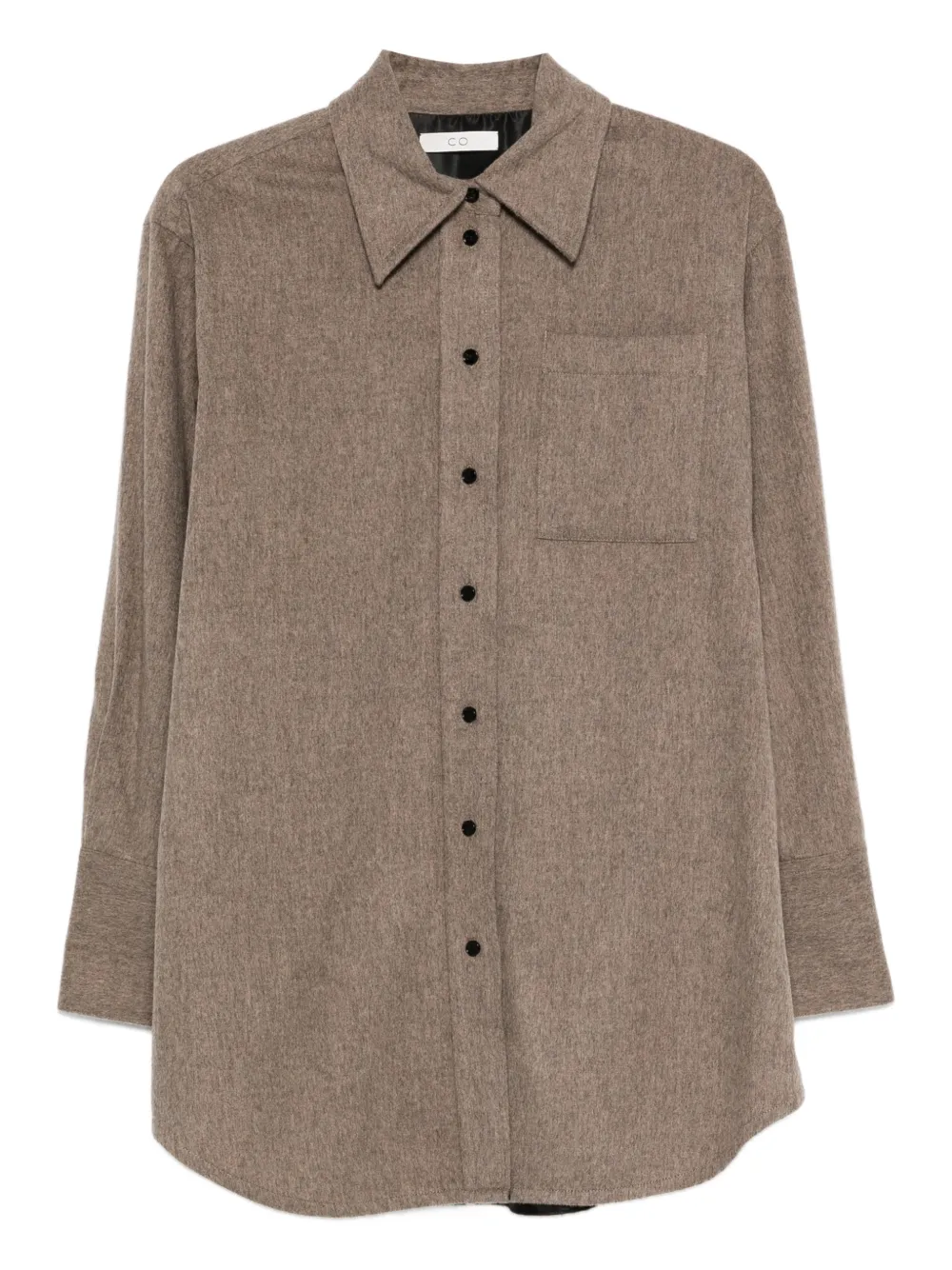 Co Collection Patch-pocket Button-front Overshirt In Brown