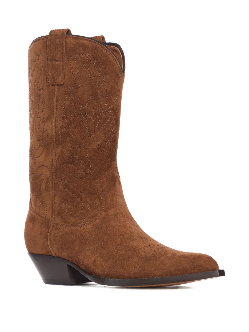 Buttero Embroidered-detail Boots In Brown