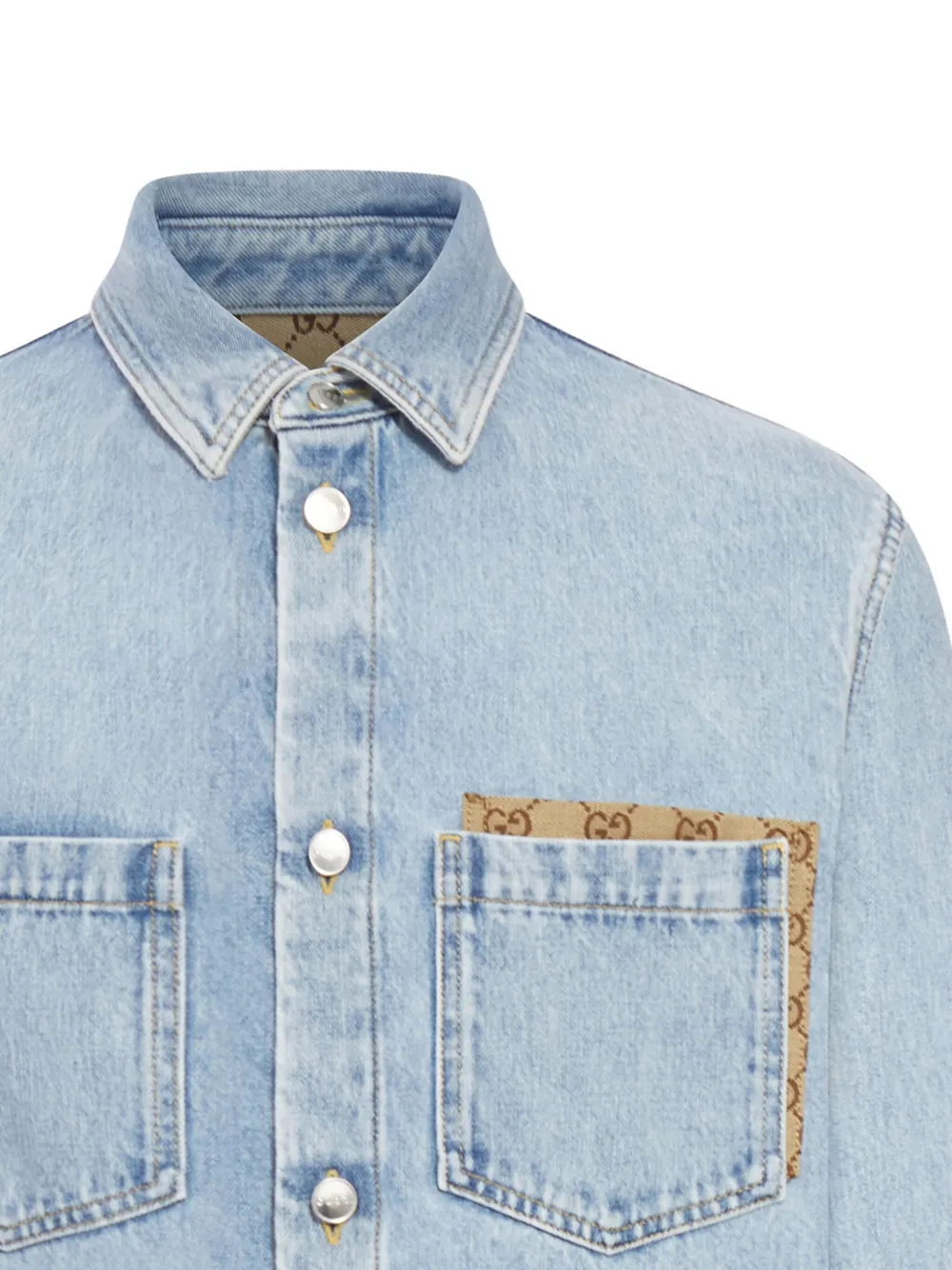 Gucci Overhemd met opgestikte zak - Blauw
