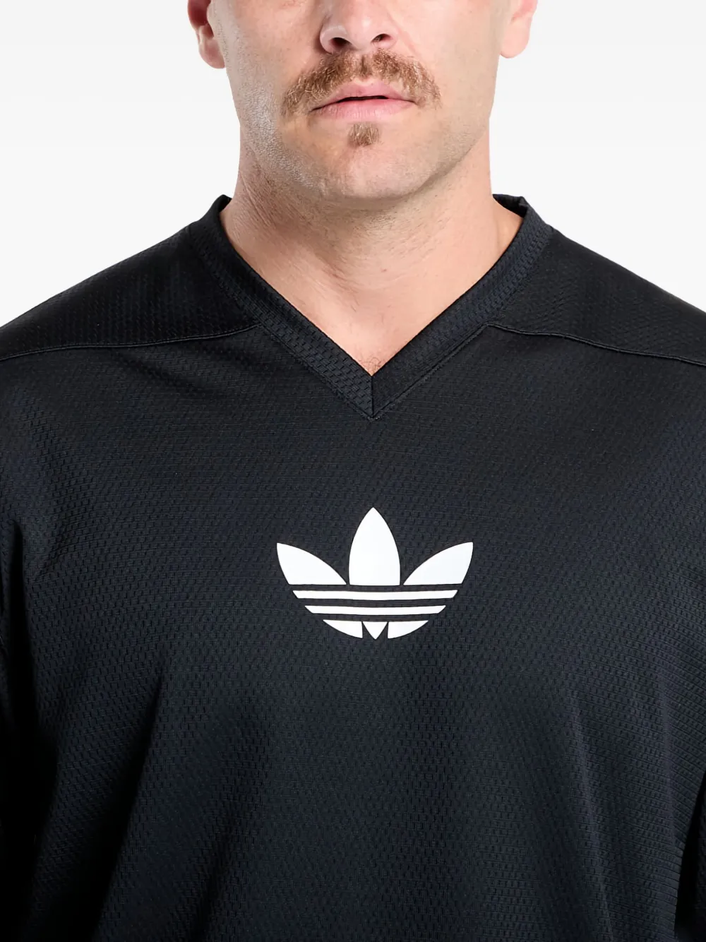 adidas Adicolor mesh T-shirt met logo en lange mouwen Zwart