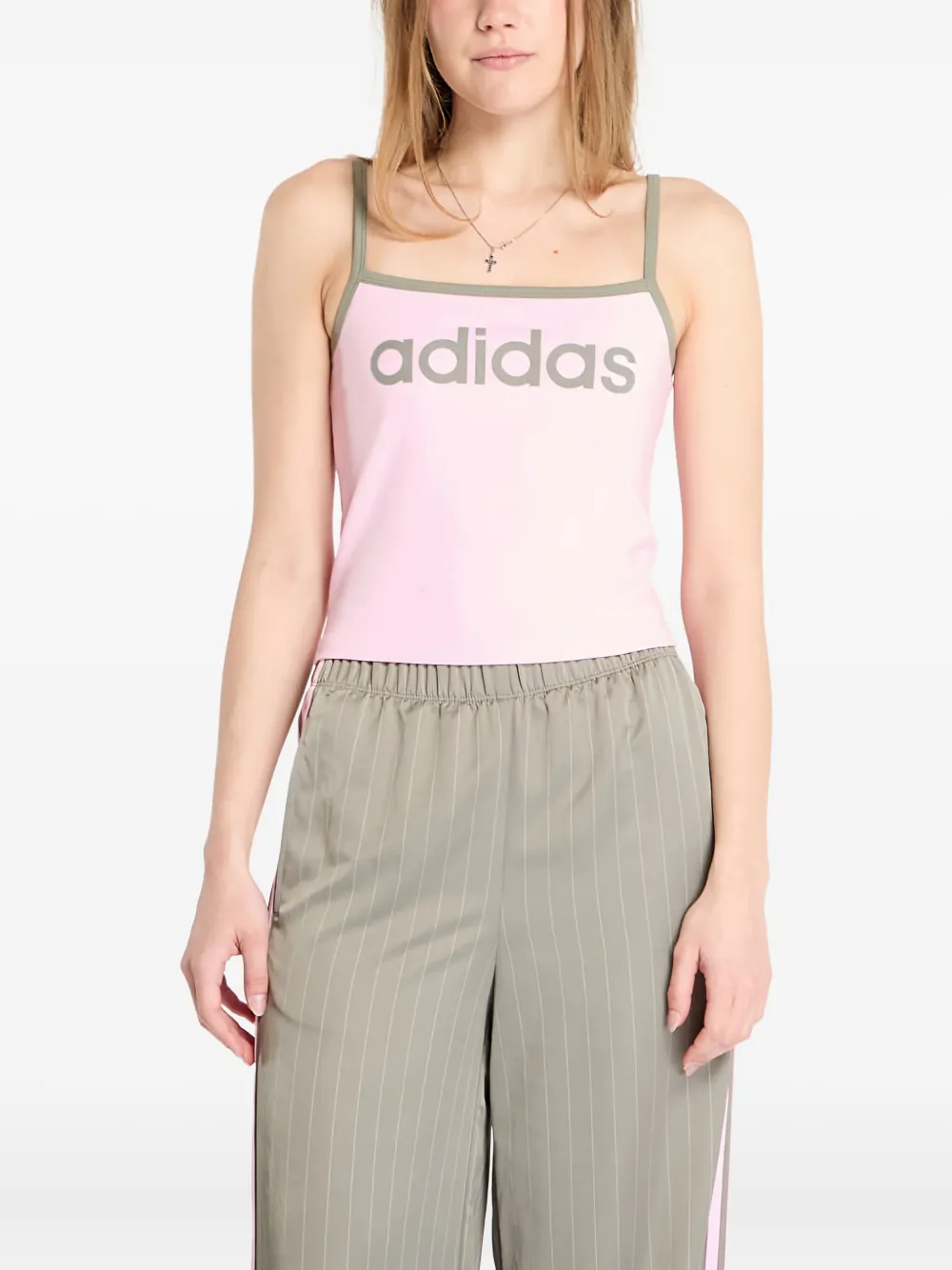 adidas logo-print tank top - Rosa