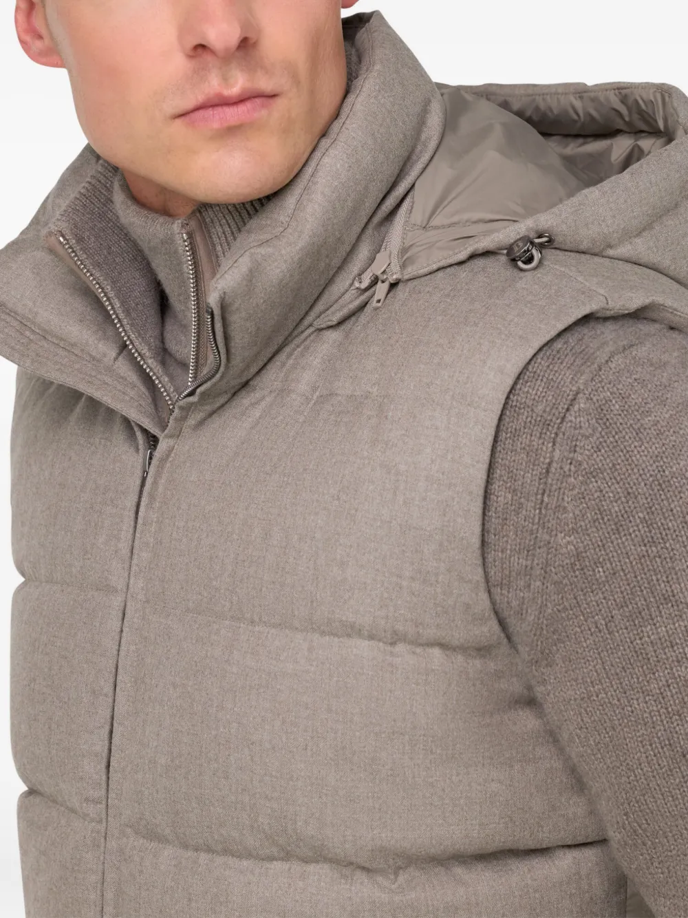 Boggi Milano Bodywarmer met capuchon Beige