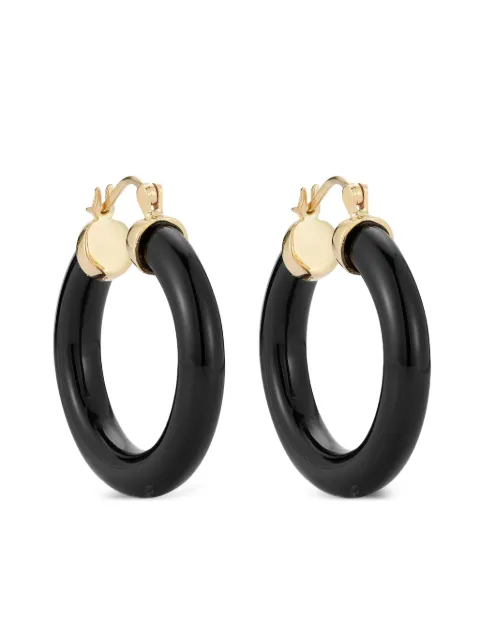 Mateo aretes Donut en oro amarillo de 14kt con ónix