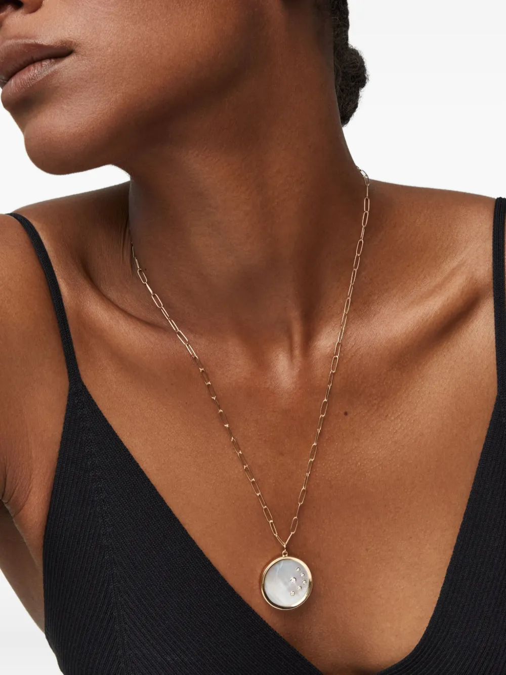 Mateo 14k Yellow-gold Mother-of-pearl Diamond Necklace In Multi