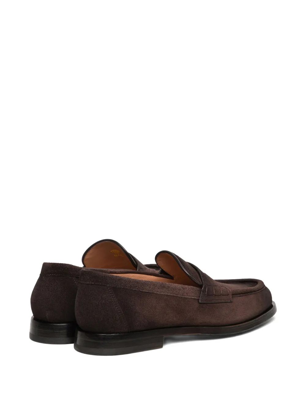 Santoni Suede Penny Loafers In Brown