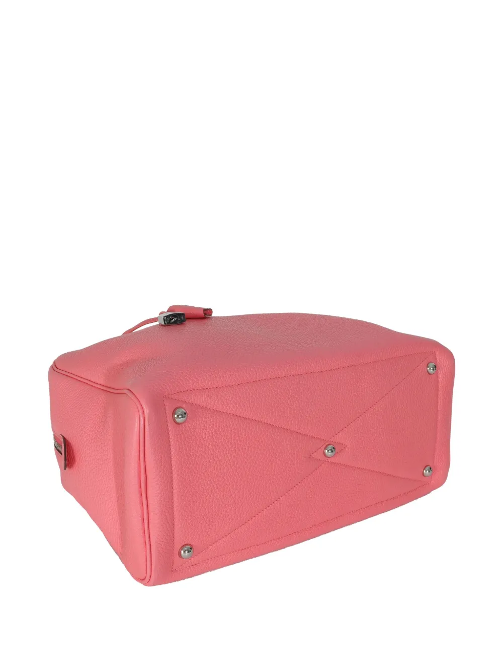 Pre-owned Hermes 2017 Victoria Ii 35 Padlock-detail Tote Bag In Pink