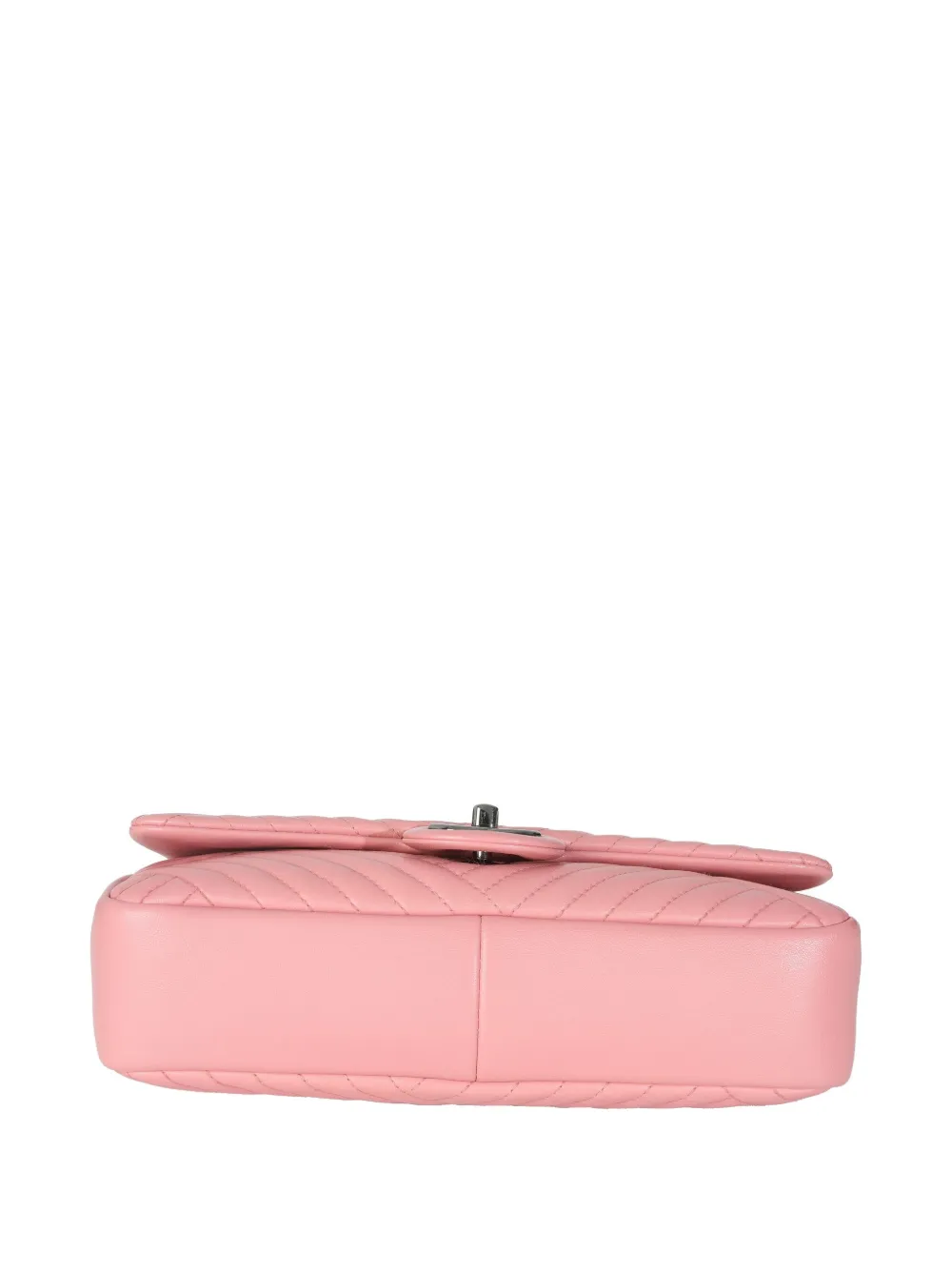 Pre-owned Chanel 2015-2016 Flap Bag Medium Chevron Shoulder Bag In Pink