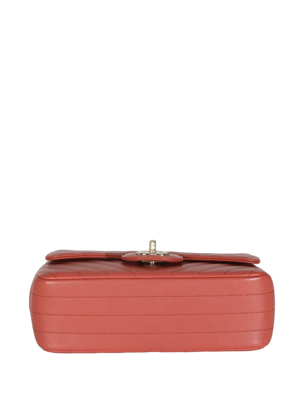 CHANEL Pre-owned 2018 Flap Bag Mini Chevron-quilting Shoulder Bag In Red