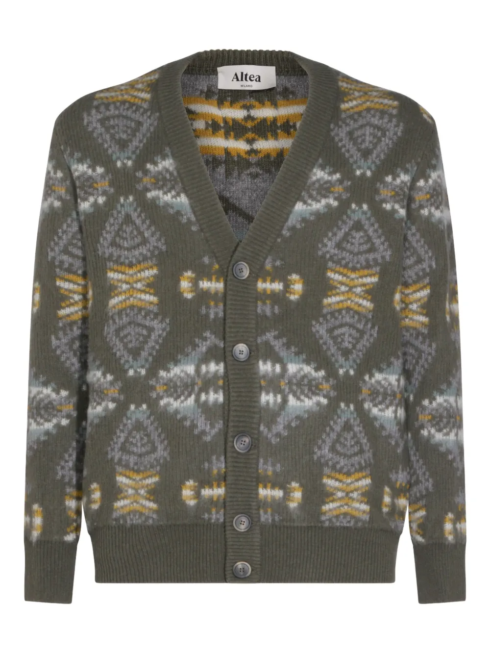 Altea patterned buttoned cardigan | Green | Image 1