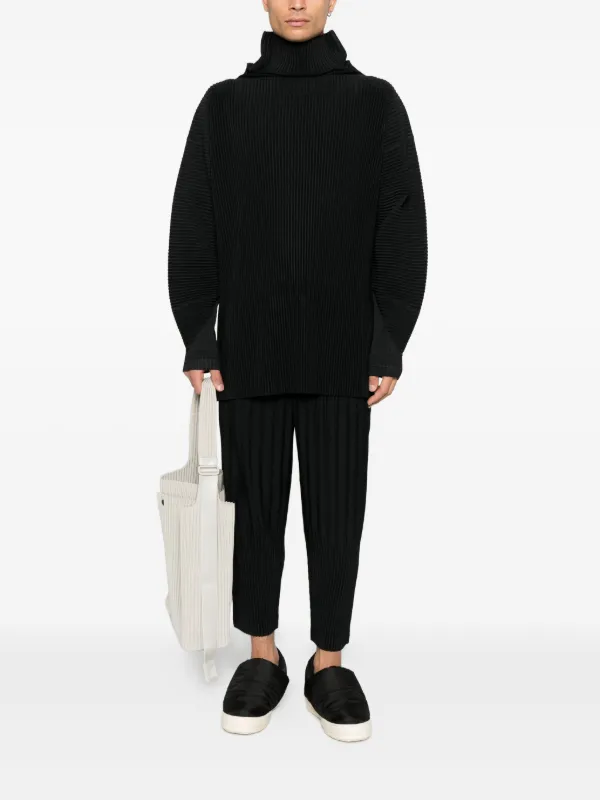 Homme Plissé Issey Miyake タートルネック Tシャツ | ブラック