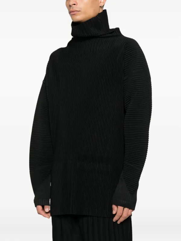 Homme Plissé Issey Miyake タートルネック Tシャツ | ブラック