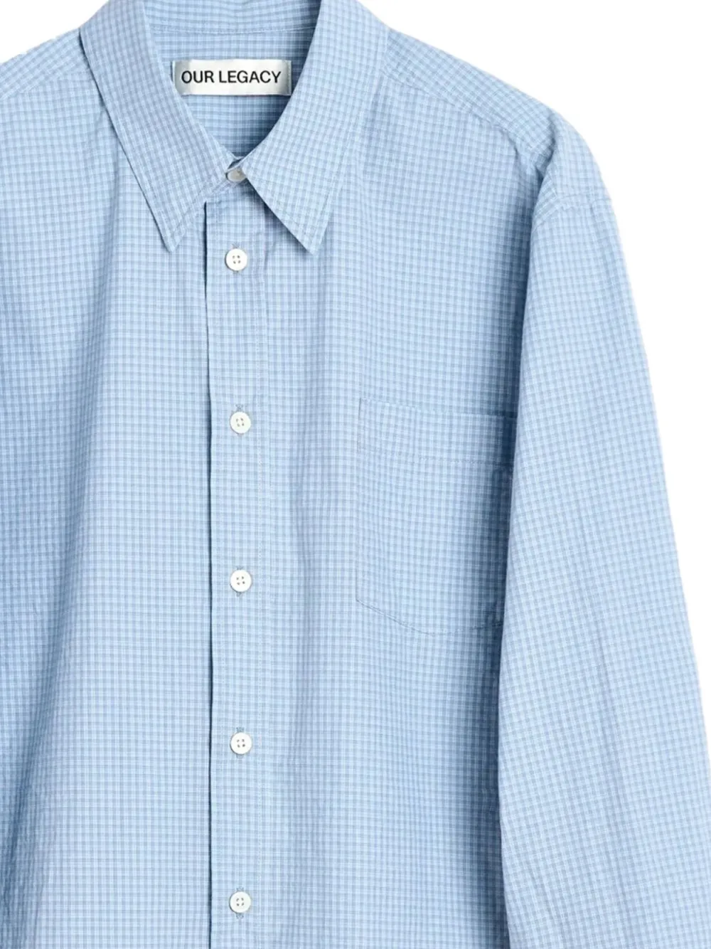 OUR LEGACY Geruit overhemd met knopen Blauw