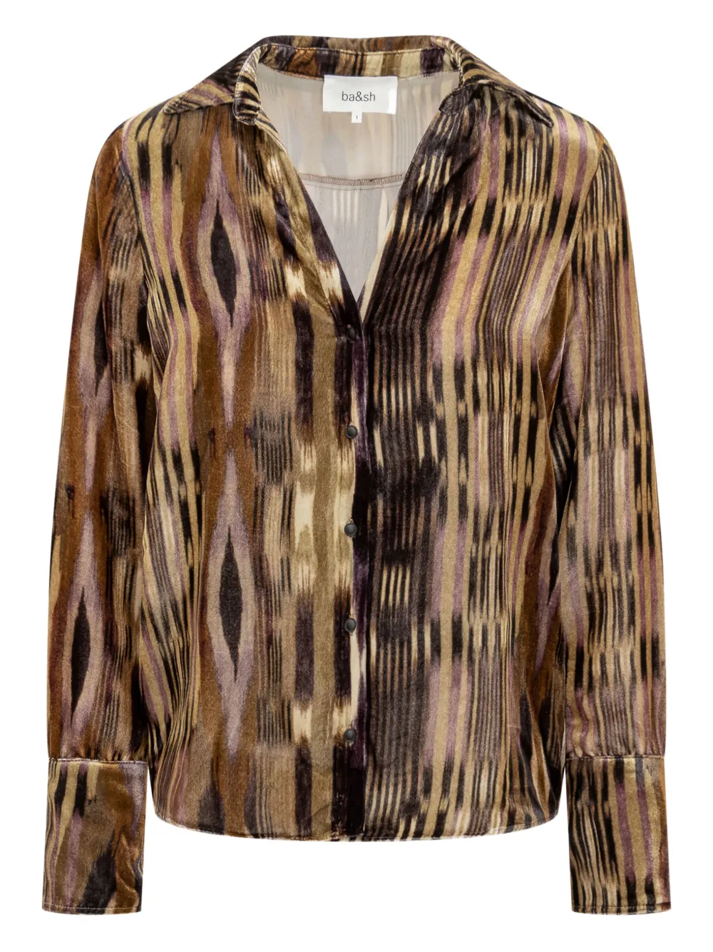 Ba & Sh buttoned patterned shirt vany - ブラウン