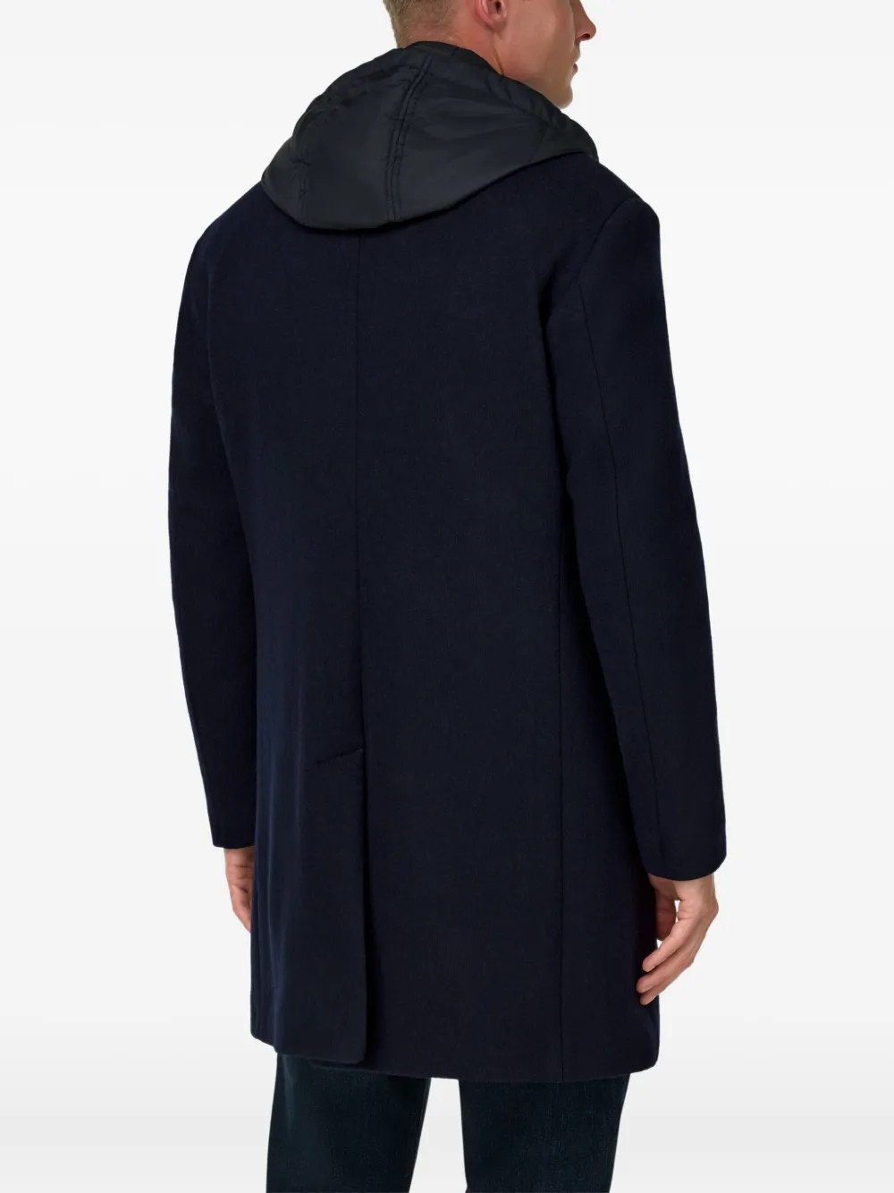 Boggi Milano Mantel met enkele rij knopen Blauw