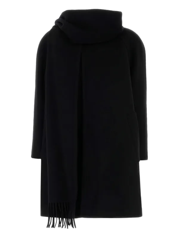 Balenciaga Fringe-detail Coat in Black