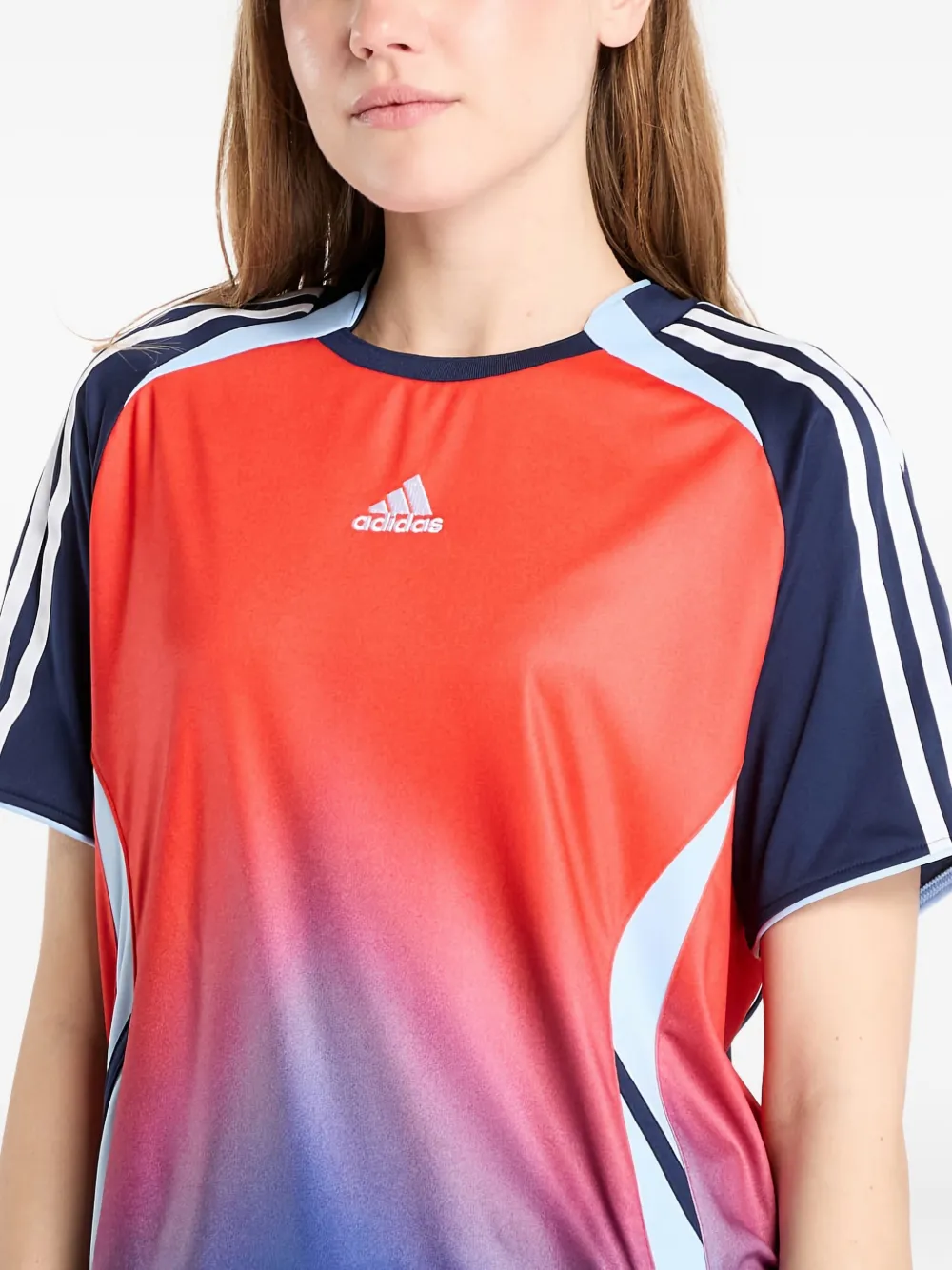 adidas Jersey met tie-dye print Rood