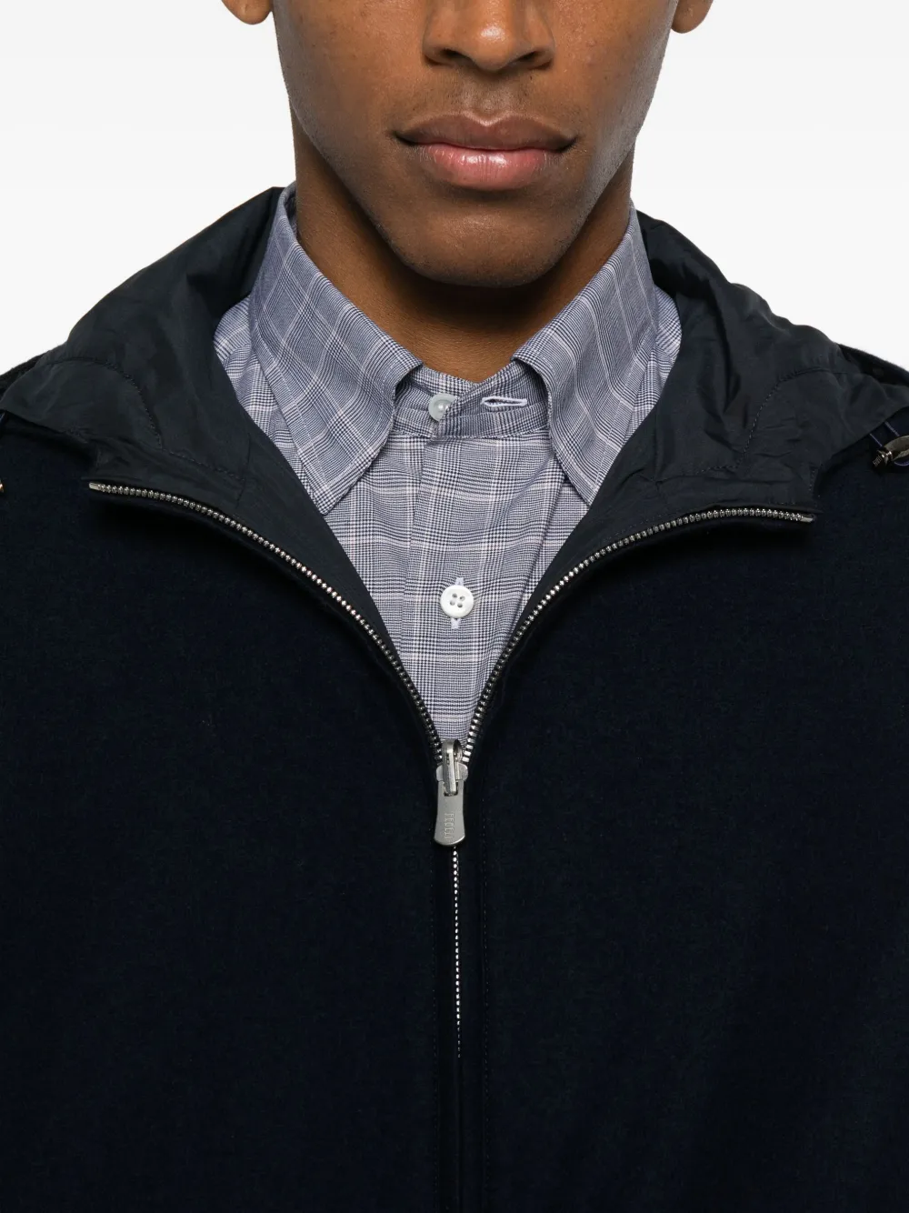 Fedeli Jack met capuchon en rits Blauw