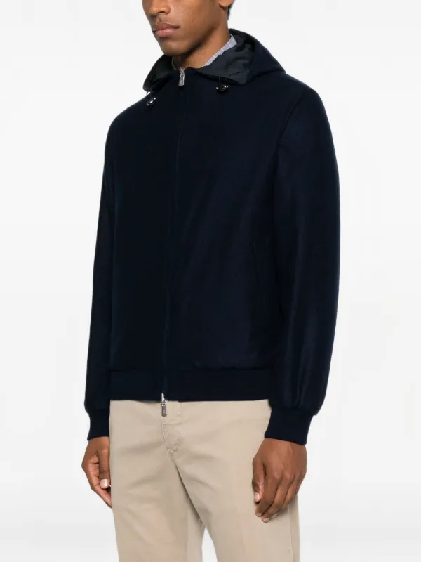 Fedeli フーデッド ジップジャケット | ブルー | FARFETCH JP
