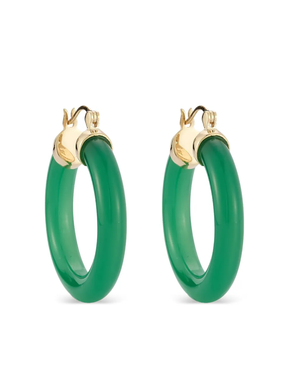 Mateo arracadas en oro amarillo de 14kt con calcedonia | dorado | Image 1