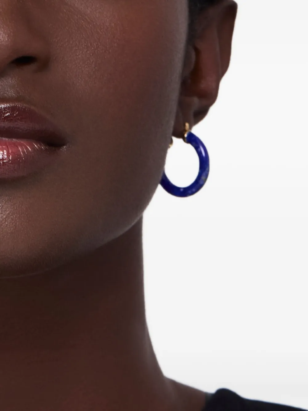 Mateo arracadas en oro amarillo de 14kt con lapislázuli | Joyas de lujo | Image 2