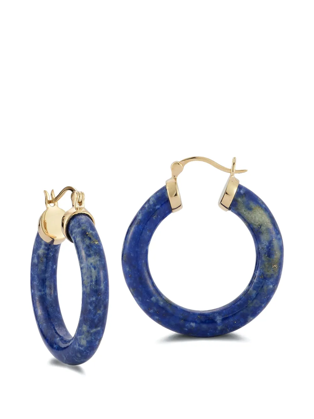 Mateo 14K yellow gold lapis lazuli hoop earrings - Blu