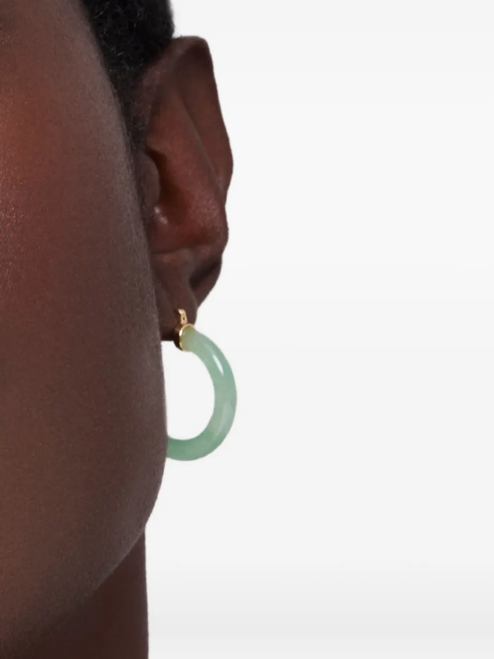 Mateo 14k Yellow Gold Jade Donut Hoop Earrings In Green